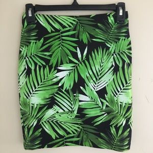 Tropical Print Pencil Skirt